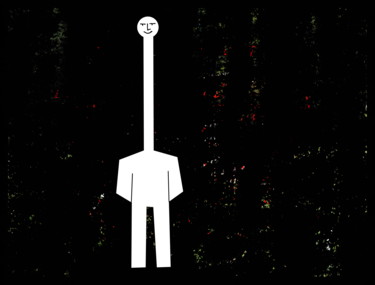 Digital Arts titled "Man With Long Neck" by Gerald Shepherd F.F.P.S., Original Artwork, Digital Painting
