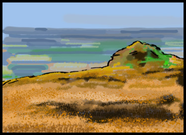 Digital Arts titled "Landscape From Hill" by Gerald Shepherd F.F.P.S., Original Artwork, Digital Painting