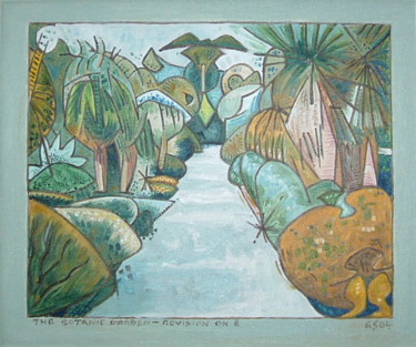 Pintura intitulada "The Botanic Garden…" por Gerald Shepherd F.F.P.S., Obras de arte originais, Óleo