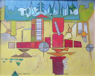 Malerei mit dem Titel "Ian's Tractor 2" von Gerald Shepherd F.F.P.S., Original-Kunstwerk, Öl