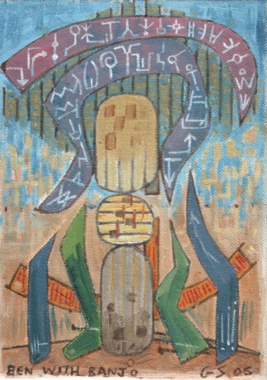 Pintura intitulada "Ben With Banjo" por Gerald Shepherd F.F.P.S., Obras de arte originais, Óleo