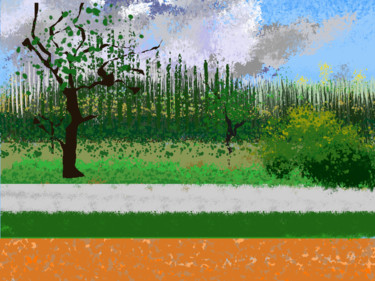 Horizontals In A Landscape Digital Arts titled "Horizontals In A La…" by Gerald Shepherd F.F.P.S., Original Artwork, Digital Painting