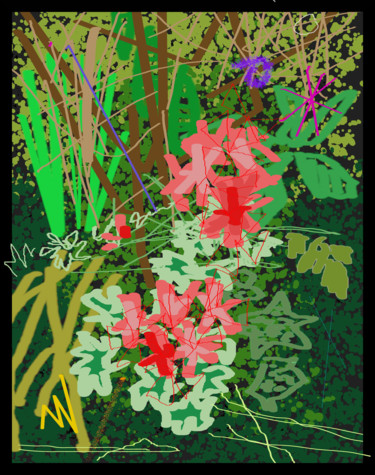 Digitale Kunst mit dem Titel "Flower Spirits" von Gerald Shepherd F.F.P.S., Original-Kunstwerk, Digitale Malerei
