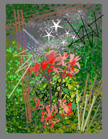 Digitale Kunst getiteld "Flower Exploration" door Gerald Shepherd F.F.P.S., Origineel Kunstwerk, Digitaal Schilderwerk