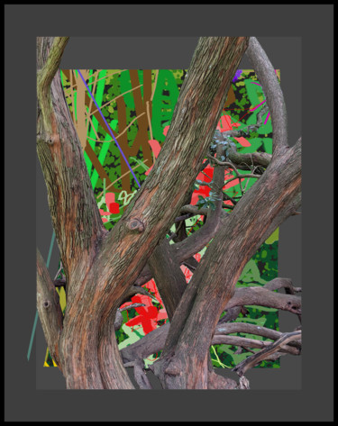Digitale Kunst mit dem Titel "Flowered Tree" von Gerald Shepherd F.F.P.S., Original-Kunstwerk, 2D digitale Arbeit