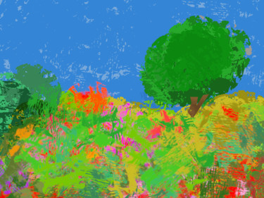 Digital Arts titled "Summer Landscape" by Gerald Shepherd F.F.P.S., Original Artwork, Digital Painting