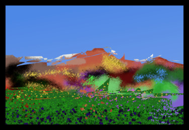 Digital Arts titled "Distant Hills*" by Gerald Shepherd F.F.P.S., Original Artwork, Digital Painting