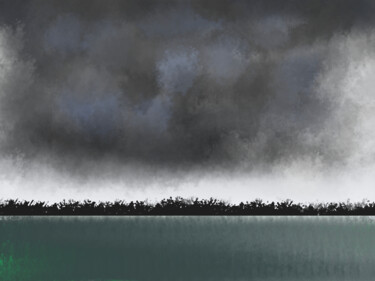 Arte digitale intitolato "Clouds Over Water" da Gerald Shepherd F.F.P.S., Opera d'arte originale, Pittura digitale
