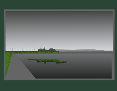 Arts numériques intitulée "Mudeford Quay From…" par Gerald Shepherd F.F.P.S., Œuvre d'art originale, Peinture numérique