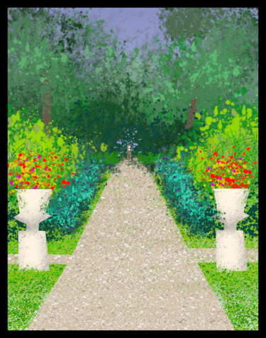 Digitale Kunst mit dem Titel "The Garden Path" von Gerald Shepherd F.F.P.S., Original-Kunstwerk, Digitale Malerei