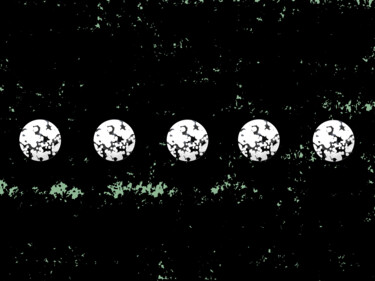 Digital Arts titled "Multiple Moons" by Gerald Shepherd F.F.P.S., Original Artwork, Digital Painting