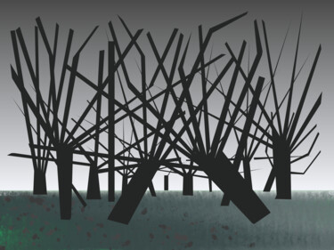 Digitale Kunst mit dem Titel "Winter Wood" von Gerald Shepherd F.F.P.S., Original-Kunstwerk, Digitale Malerei