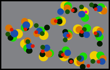 Arts numériques intitulée "Random Circles" par Gerald Shepherd F.F.P.S., Œuvre d'art originale, Peinture numérique