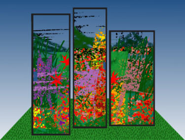 Arte digitale intitolato "Landscape Pillars" da Gerald Shepherd F.F.P.S., Opera d'arte originale, Pittura digitale