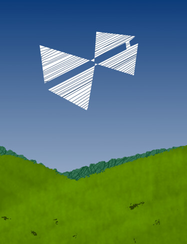 Digitale Kunst mit dem Titel "Sky Shape" von Gerald Shepherd F.F.P.S., Original-Kunstwerk, Digitale Malerei