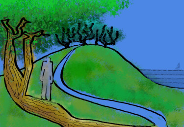 Digital Arts titled "Watching Tree" by Gerald Shepherd F.F.P.S., Original Artwork, Digital Painting