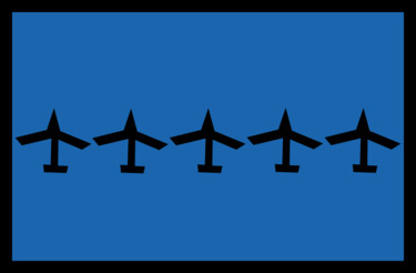 Цифровое искусство под названием "Aeroplane Line" - Gerald Shepherd F.F.P.S., Подлинное произведение искусства, Цифровая жив…