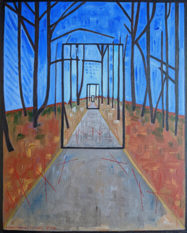 Painting titled "A Path Through Pict…" by Gerald Shepherd F.F.P.S., Original Artwork, Acrylic Mounted on Cardboard