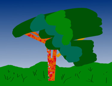 Digital Arts titled "Tree Form" by Gerald Shepherd F.F.P.S., Original Artwork, Digital Painting