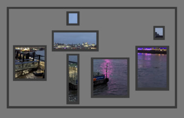 Arte digitale intitolato "London At Night" da Gerald Shepherd F.F.P.S., Opera d'arte originale, Lavoro digitale 2D