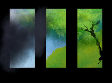 Digital Arts titled "Landscape Triptych…" by Gerald Shepherd F.F.P.S., Original Artwork, Digital Painting