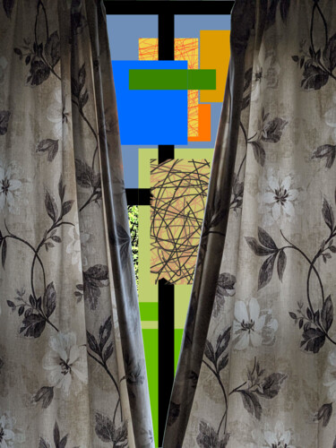 Artes digitais intitulada "Between The Curtain…" por Gerald Shepherd F.F.P.S., Obras de arte originais, Pintura digital
