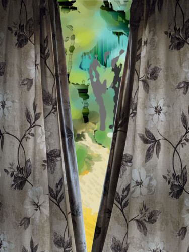 Arts numériques intitulée "Between The Curtain…" par Gerald Shepherd F.F.P.S., Œuvre d'art originale, Peinture numérique
