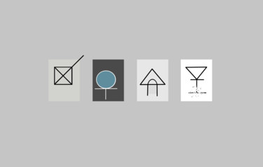 Grafika cyfrowa / sztuka generowana cyfrowo zatytułowany „Four Symbols” autorstwa Gerald Shepherd F.F.P.S., Oryginalna praca…
