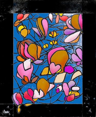 Digital Arts titled "Flower Abstract" by Gerald Shepherd F.F.P.S., Original Artwork, 2D Digital Work
