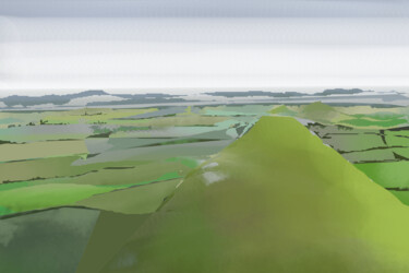 Digitale Kunst mit dem Titel "The Big Hill" von Gerald Shepherd F.F.P.S., Original-Kunstwerk, Digitale Malerei