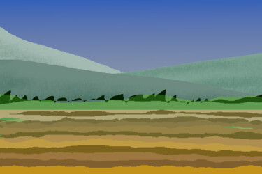 Arts numériques intitulée "Ploughed Field Study" par Gerald Shepherd F.F.P.S., Œuvre d'art originale, Peinture numérique