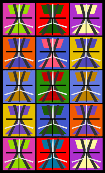 Digitale Kunst mit dem Titel "Tiling Colour Elabo…" von Gerald Shepherd F.F.P.S., Original-Kunstwerk, Digitale Malerei