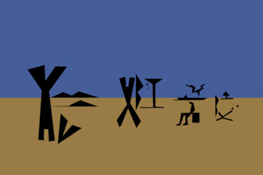 Digitale Kunst mit dem Titel "Dance In The Desert" von Gerald Shepherd F.F.P.S., Original-Kunstwerk, Digitale Malerei