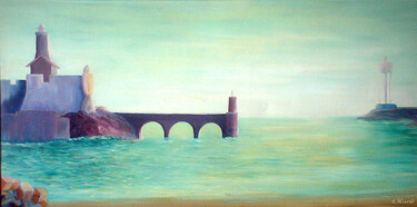 Painting titled "Port-Vendres sortie…" by Gerard Alverni, Original Artwork, Oil