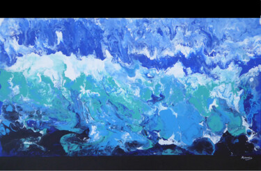 Painting titled "La mer en 16/9ème" by Gerard Alverni, Original Artwork, Acrylic