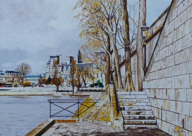 Peinture intitulée "promenade-sur-les-q…" par Gérard Baty, Œuvre d'art originale, Huile
