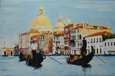 Peinture intitulée "Venise - Les gondol…" par Gérard Baty, Œuvre d'art originale, Huile