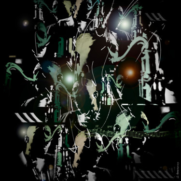 Digitale Kunst mit dem Titel "John Coltrane "Gian…" von Gérard Bertrand, Original-Kunstwerk, Fotomontage