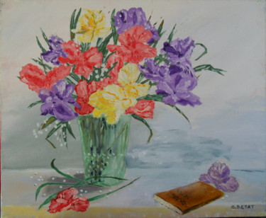 Painting titled "iris.png" by Gérard Bétat, Original Artwork, Oil