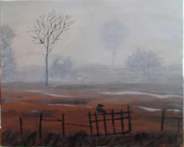 Peinture intitulée "Brouillard,un matin…" par Gérard Bétat, Œuvre d'art originale, Huile