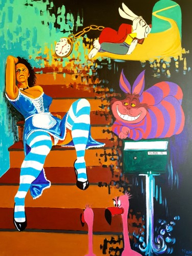 Peinture intitulée "Marie in Wonderland" par Gg, Œuvre d'art originale, Acrylique