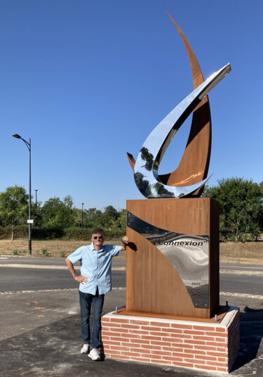 Sculpture titled "CREATION MONUMENTAL…" by Gerard Bogo, Original Artwork, Stainless Steel