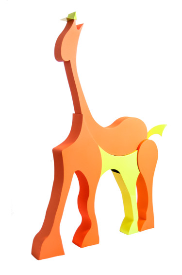 Sculpture titled "Sophie ma girafle" by Gerard Bogo, Original Artwork, Metals