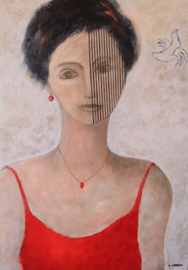 Painting titled "Margherita libre" by Gérard Capron (G.CAPRON), Original Artwork, Acrylic