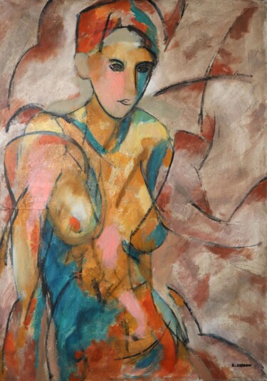 Картина под названием "Nu féminin" - Gérard Capron (G.CAPRON), Подлинное произведение искусства, Акрил