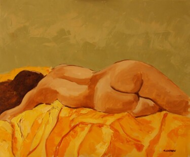 Painting titled "La sieste" by Gérard Capron (G.CAPRON), Original Artwork, Oil