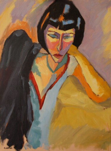 Pintura intitulada "Béatrice" por Gérard Capron (G.CAPRON), Obras de arte originais, Óleo
