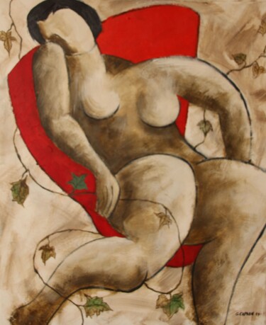 Peinture intitulée "Femme-lierre" par Gérard Capron (G.CAPRON), Œuvre d'art originale, Acrylique