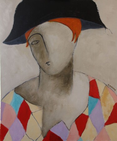 Painting titled "Arlecchino" by Gérard Capron (G.CAPRON), Original Artwork, Acrylic