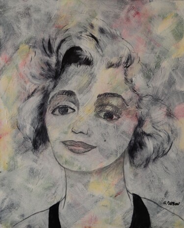 Painting titled "Marilyn Monroe" by Gérard Capron (G.CAPRON), Original Artwork, Acrylic
